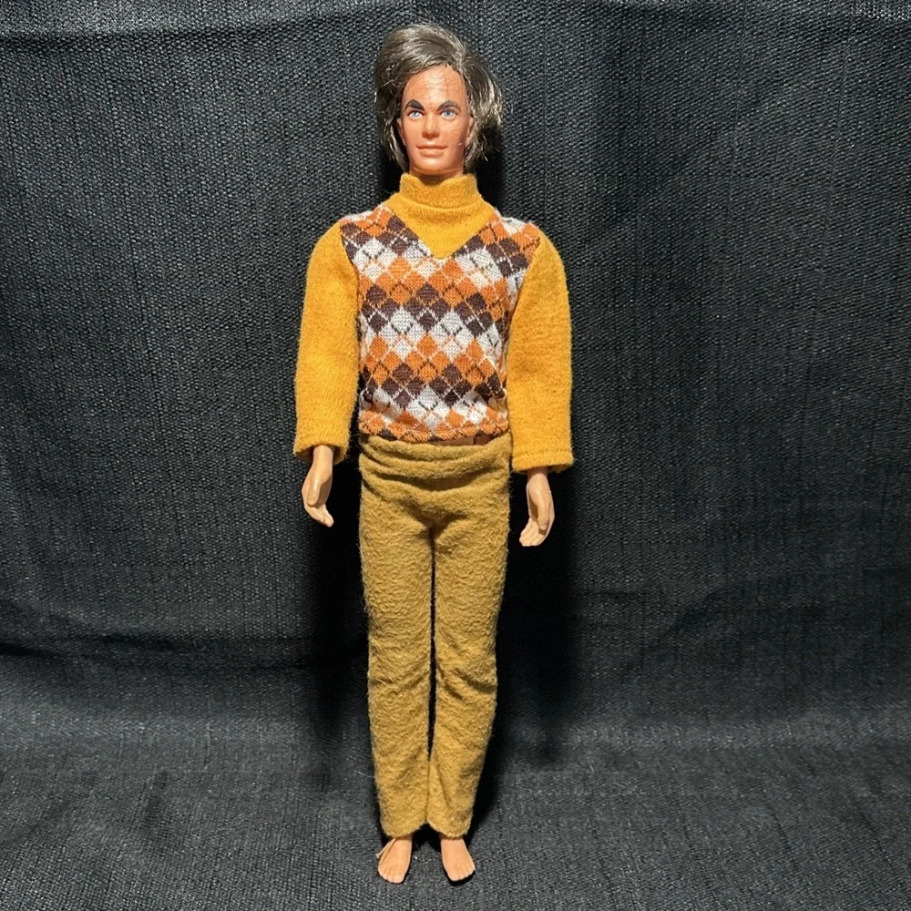 Mod Hair Ken Doll wearing Best Buy # 7758 Argyle Set 1970s Mattel Barbie